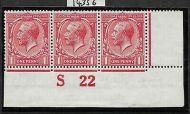N16(10a) 1d Carmine Control S22 Imperf with Cert UNMOUNTED MINT