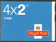 RA4 MA16 4 x 2nd class Large stamps barcode booklet - Self Adhesive