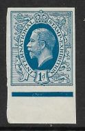 1912 1d George V Blue Imperf International Stamp Exhibition Cinderella Unmounted