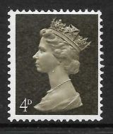 U12a 4d Sepia Machin with 1 x 9.5mm band centre left UNMOUNTED MINT MNH