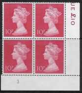 1970 Sg 829 10p Decimal Machin Cylinder 3 UNMOUNTED MINT