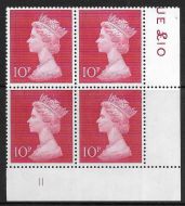 1970 Sg 829 10p Decimal Machin Cylinder 11 UNMOUNTED MINT