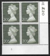 1970 20p Decimal Machin Cylinder 6 UNMOUNTED MINT