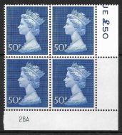 1970 50p Decimal Machin Cylinder 26A bradbury paper UNMOUNTED MINT