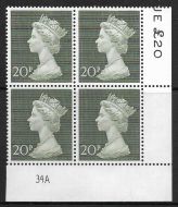 1970 20p Decimal Machin Cylinder 34A UNMOUNTED MINT