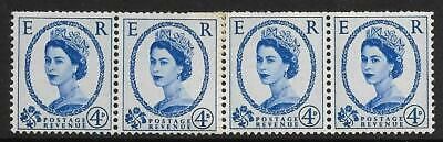 S81 4d Tudor watermark Coil Join strip of 4 UNMOUNTED MINT