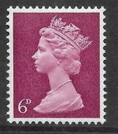 Sg 736ab 736by 6d Claret Pre-decimal Machin missing phosphor - UNMOUNTED MINT