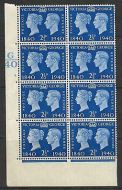 Sg 483 1940 2½d Centenary Cylinder G40 2 Dot UNMOUNTED MINT MNH