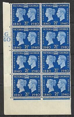 Sg 483 1940 2½d Centenary Cylinder G40 2 Dot UNMOUNTED MINT MNH
