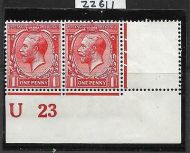 N16(-)Unlisted 1d Very Dp Bright Scarlet Royal Cypher U23 with cert MM Margin