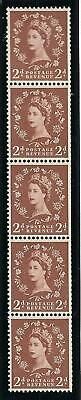 S39 Vertical Wilding 57 Graphite Coil strip UNMOUNTED MINT  MNH