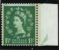 Sg 601a 1½d Wilding Phos graphite Narrow Band Right single UNMOUNTED MINT