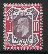 Sg 255 Spec M43(1) 10d Dull Purple  Carmine Chalky De La Rue UNMOUNTED MINT