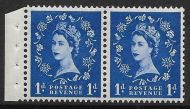 SB28 1d Wilding booklet pane of 2 perf type E(½v) Good perfs UNMOUNTED MNT