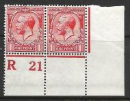 N16(11) 1d Carmine Red Royal Cypher Control R21 perf MOUNTED MINT