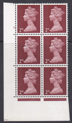 Pre-decimal Machin 2d PVA 2B Head A Perf A Cylinder 1 Dot