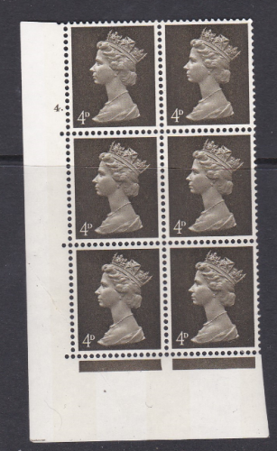 Pre-decimal Machin 4d PVA 2B Head A Perf A Cylinder 4 Dot