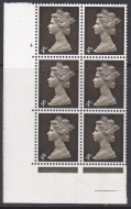 Pre-decimal Machin 4d PVA CB Head A Perf A Cylinder 4 No Dot