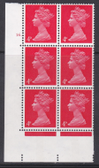 Pre-decimal Machin 4d Vermilion PVA CB Head B Perf A Cylinder 16 Dot - MNH