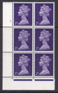 Pre-decimal Machin 3d Gum Arabic CB Head A Perf F(L) Cylinder 1 Dot  - MNH