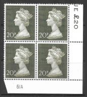 1970 20p Decimal Machin Cylinder 61A UNMOUNTED MINT