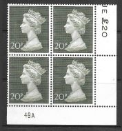 1970 20p Decimal Machin Cylinder 49A UNMOUNTED MINT