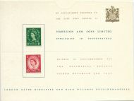 1952 Harrison  sons photogravure 1½d  2½d presentation card - original wallet
