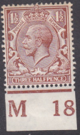 N18(5) 1½d chocolate Brown Royal Cypher m18 Control MOUNTED MINT