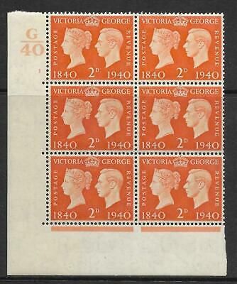 Sg 482 1940 2d Centenary Cylinder G40 1 No Dot UNMOUNTED MINT MNH
