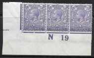 N22(7) 3d Bluish Violet Royal Cypher Control N19 imperf UNMOUNTED MINT