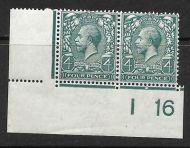 N23(1) 4d Grey Green Royal Cypher control I 16 imperf pair UNMOUNTED MINT