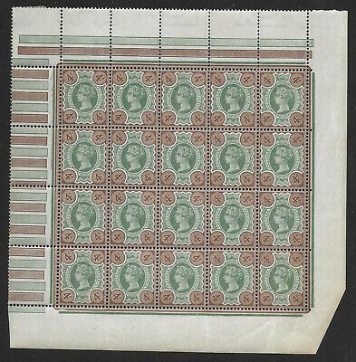 Sg 205 4d Green  Brown Jubilee pane of 20 UNMOUNTED MINT