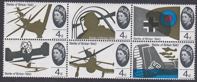 SG 673b  676c 1965 Battle of Britain 4d (Ord) - Listed Flaws Unmounted Mint