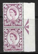 Sg XS17ab 6d Scotland with variety - retouched broken V UNMOUNTED MINT