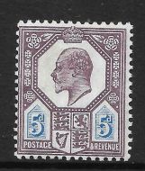 Sg 243a Spec M29(2) 5d Slate Purple  Ultramarine Chalky De La Rue U M