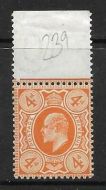 Sg 239 M25(1) 4d Brown Orange De La Rue UNMOUNTED MINT