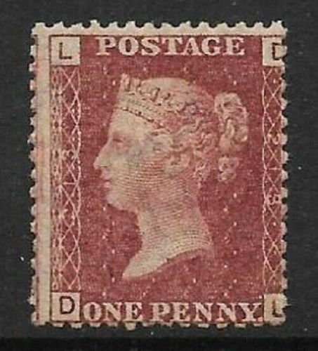 SG 43 1d Penny Red Lettered D-L plate 213 MOUNTED MINT