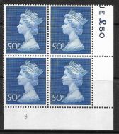 1970 50p Decimal Machin Cylinder 9 UNMOUNTED MINT