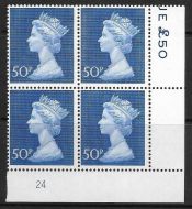 1970 50p Decimal Machin Cylinder 24 UNMOUNTED MINT