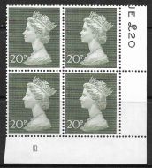 1970 20p Decimal Machin Cylinder 10 UNMOUNTED MINT