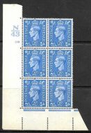 2½d Light Blue Cylinder Control N43 138 No Dot perf 5(E I) UNMOUNTED MINT MNH