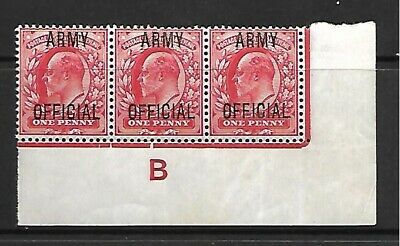 Sg O49 1d Scarlet 'ARMY OFFICIAL' overprint on Control B UNMOUNTED MINT