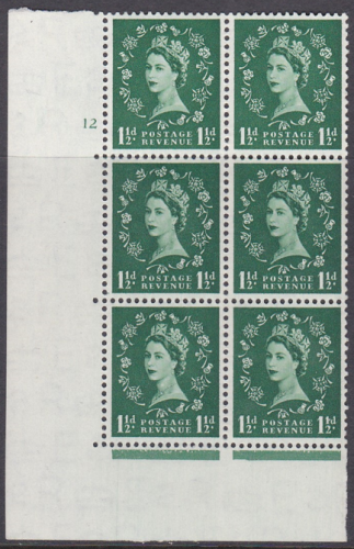 1½d Wilding Tudor Wmk Cylinder 12 No Dot perf type A(E I) UNMOUNTED MINT MNH