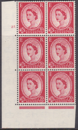 2½d Wilding Tudor Wmk Cylinder 27 Dot perf type A(E I) UNMOUNTED MINT MNH