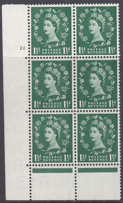 1957 1½d Edward Graphite cylinder 21 No Dot perf type C(E P) UNMOUNTED MINT