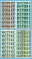 1966 Landscapes (Phos) - 4d has NB left Full set in Full Sheets UNMOUNTED MINT