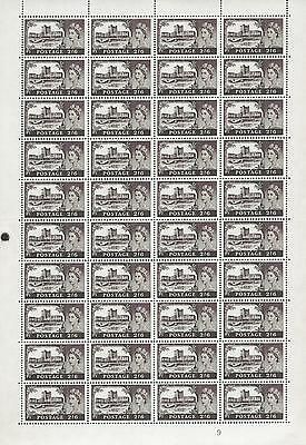 1963 2 6 Bradbury Wilkinson Crowns castle Cyl 9a ord FULL SHEET UNMOUNTED MINT