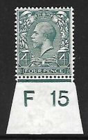 N23(1) 4d Grey Green Royal Cypher control F15 Imperf UNMOUNTED MINT