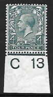 N23(4) 4d Slate Green Royal Cypher Control C13 Imperf UNMOUNTED MINT