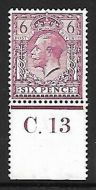 N26(3) 6d Reddish Purple Royal Cypher control C. 13 perf single UNMOUNTED MINT